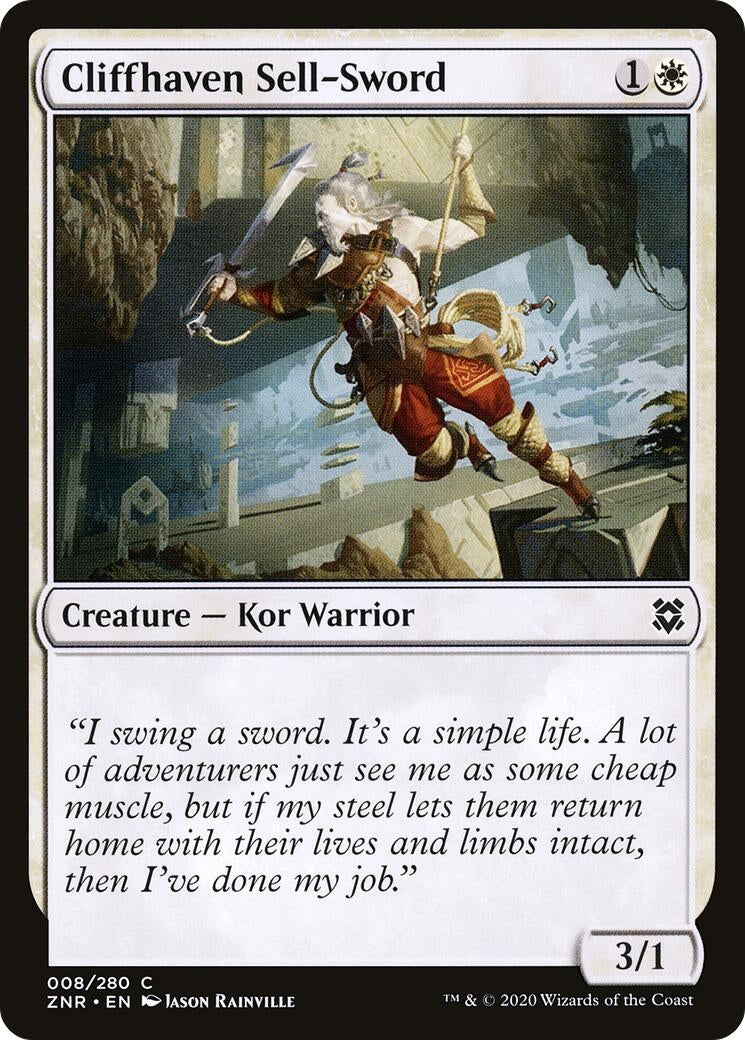 Image for Cliffhaven Sell-Sword (8) [Zendikar Rising] - Magic: The Gathering