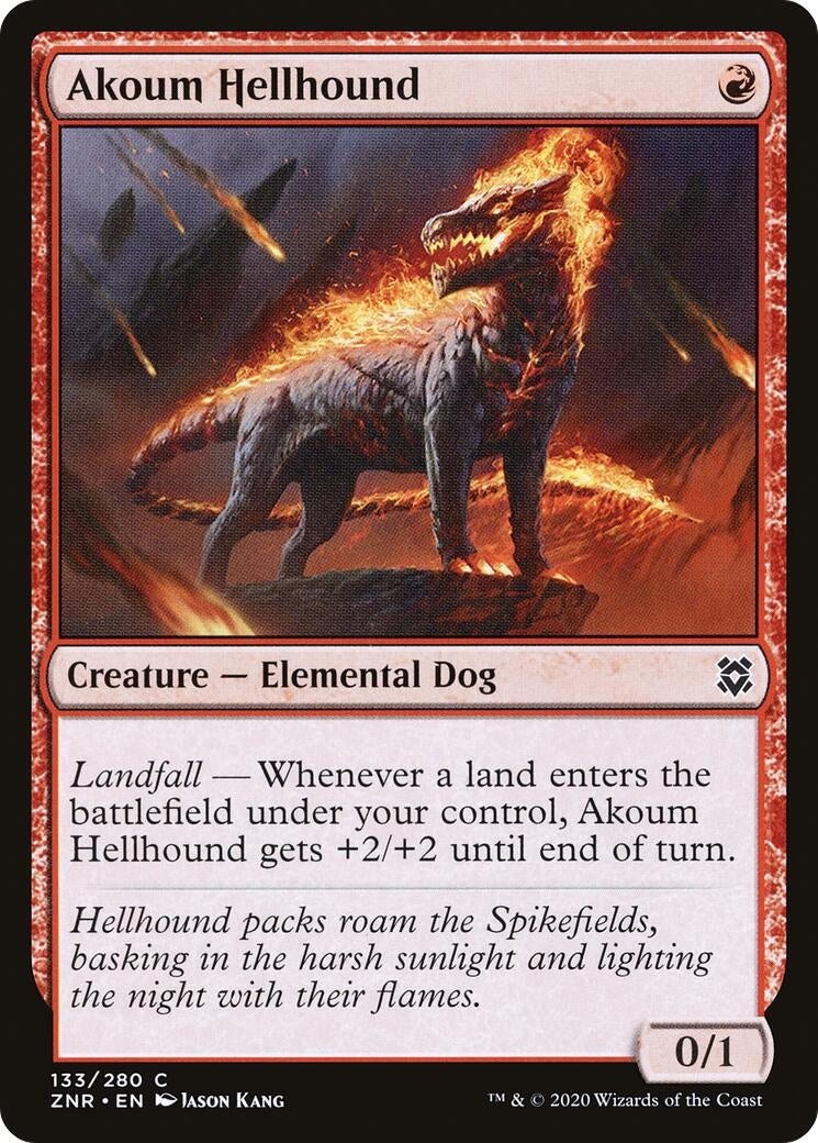 Image for Akoum Hellhound (133) [Zendikar Rising] - Magic: The Gathering