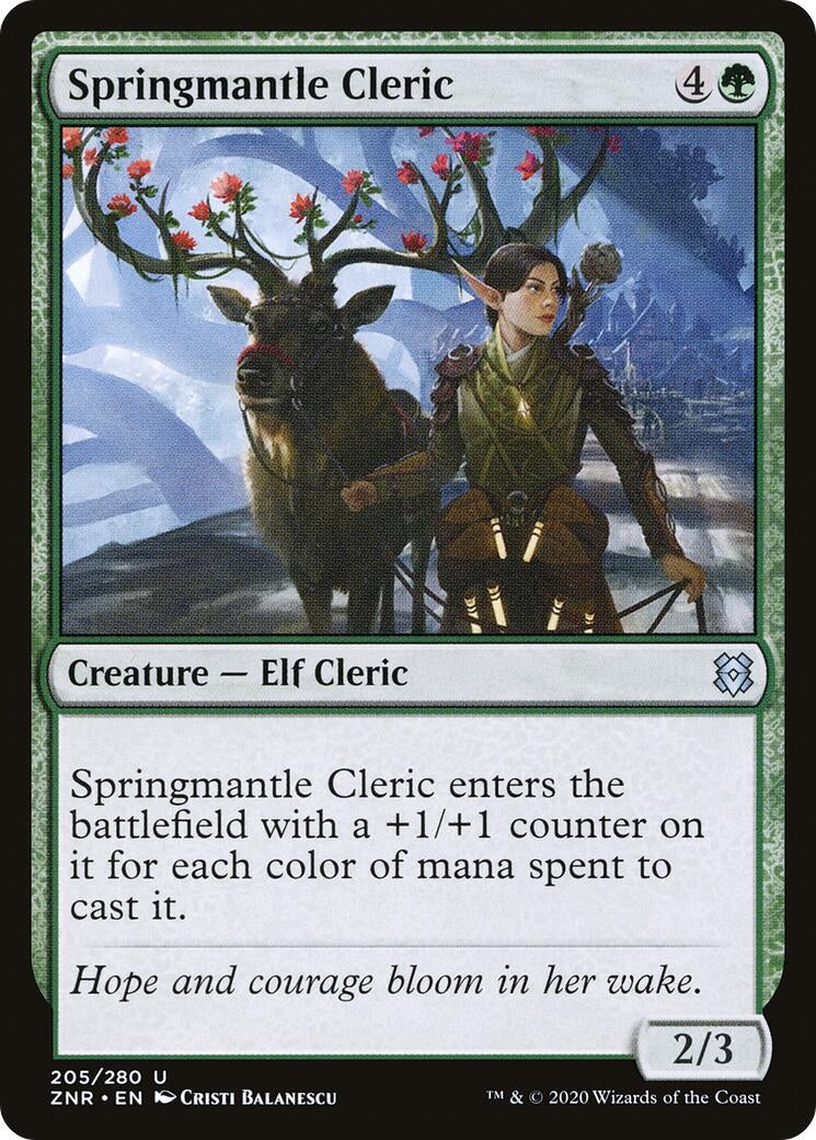 Image for Springmantle Cleric (205) [Zendikar Rising] - Magic: The Gathering