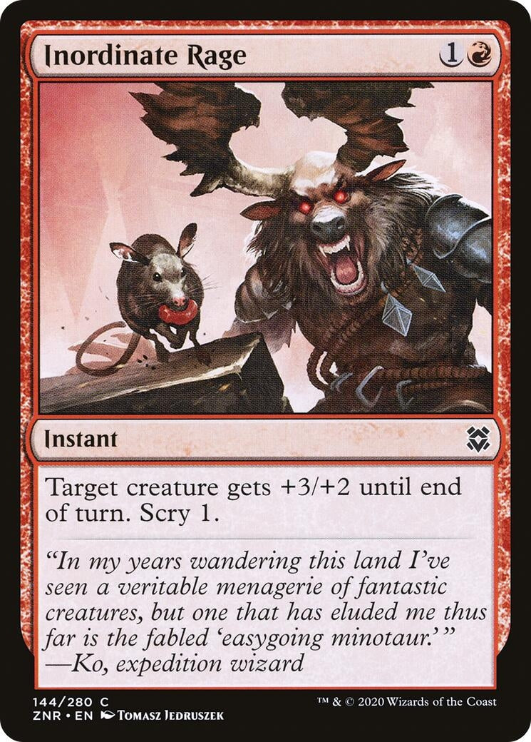 Image for Inordinate Rage (144) [Zendikar Rising] - Magic: The Gathering