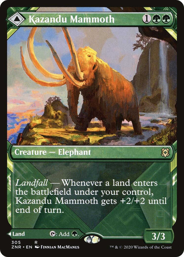 Image for Kazandu Mammoth (Showcase) (305) [Zendikar Rising] - Magic: The Gathering