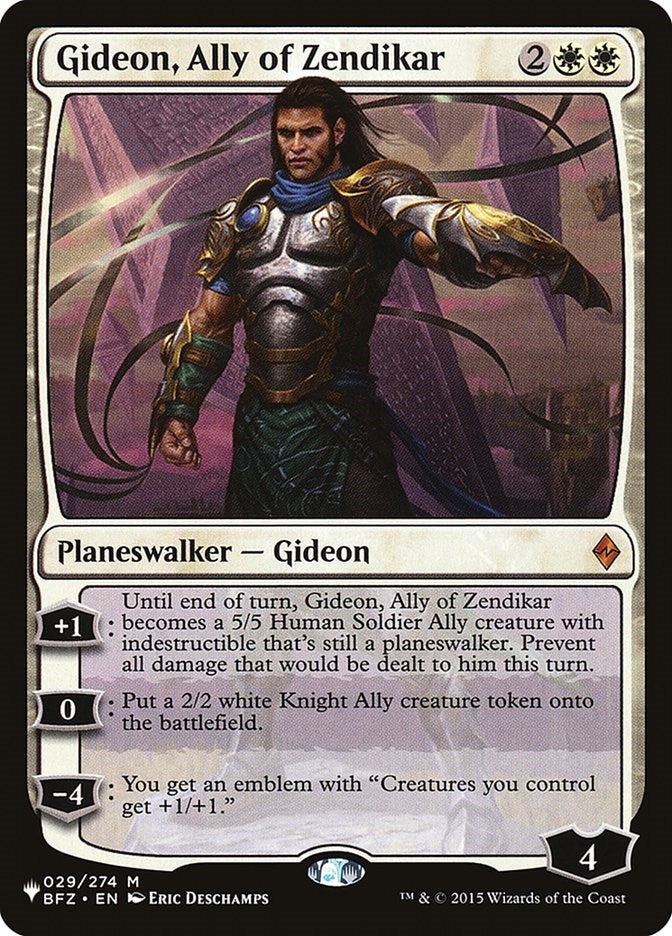 Image for Gideon, Ally of Zendikar (029/274) [The List Reprints] - Magic: The Gathering