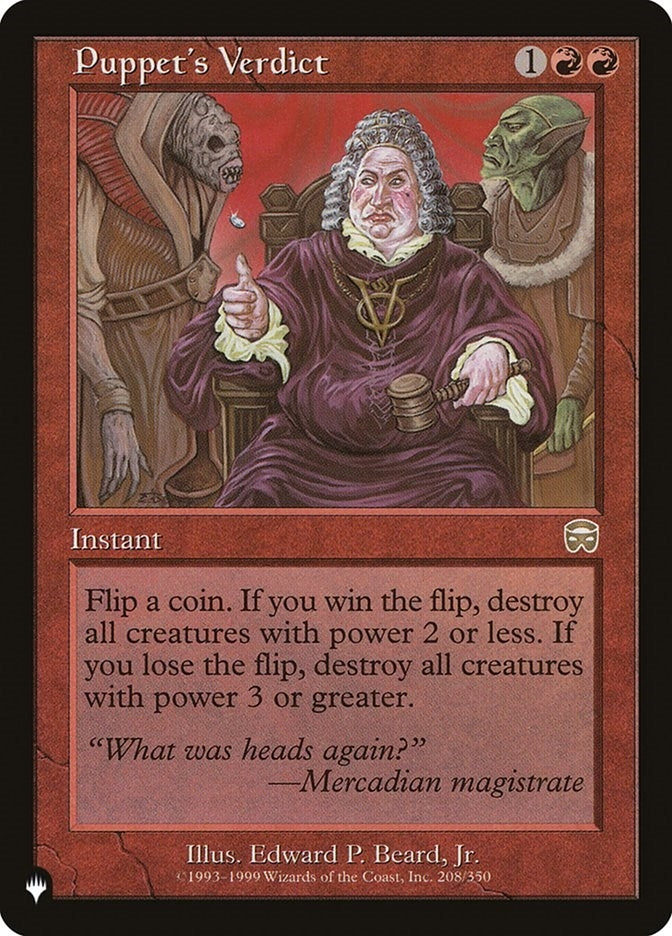 Image for Puppet's Verdict (208/350) [The List Reprints] - Magic: The Gathering