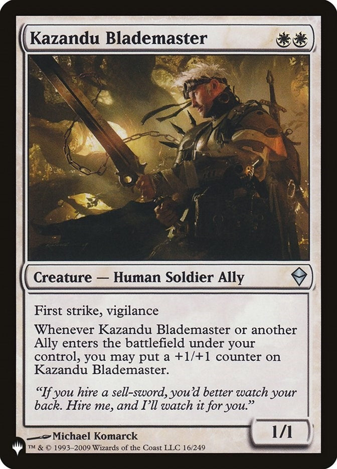 Image for Kazandu Blademaster (16/249) [The List Reprints] - Magic: The Gathering