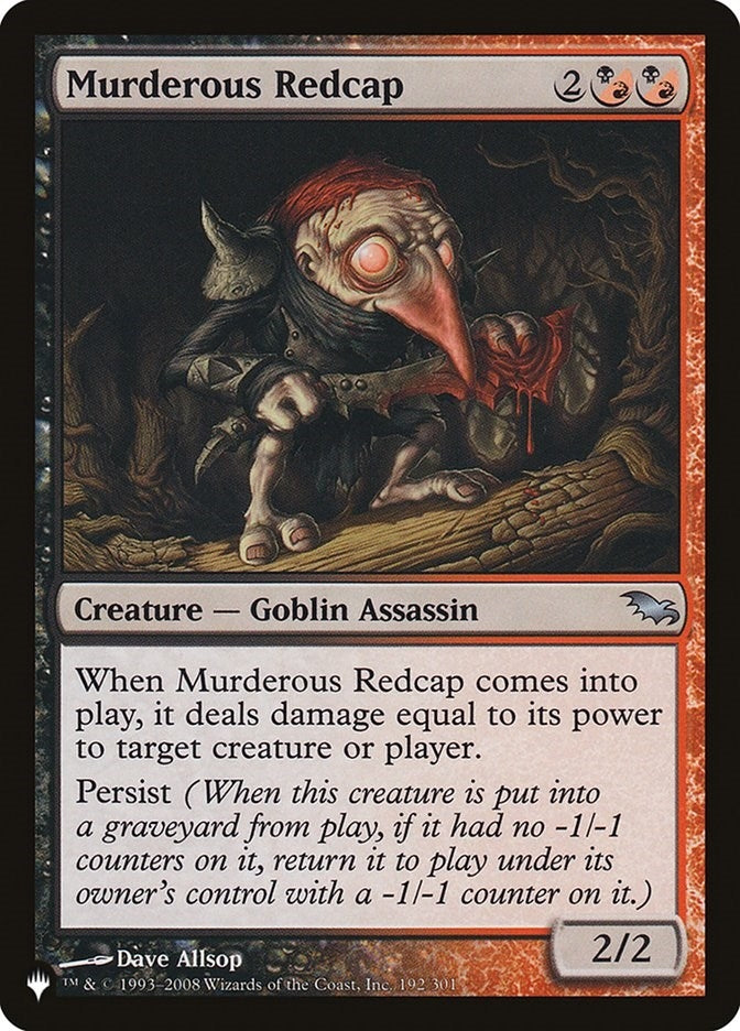 Image for Murderous Redcap (192/301) [The List Reprints] - Magic: The Gathering