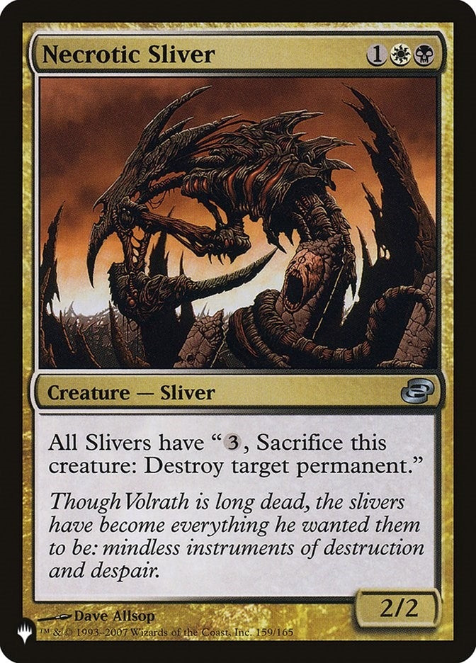 Image for Necrotic Sliver (159/165) [The List Reprints] - Magic: The Gathering