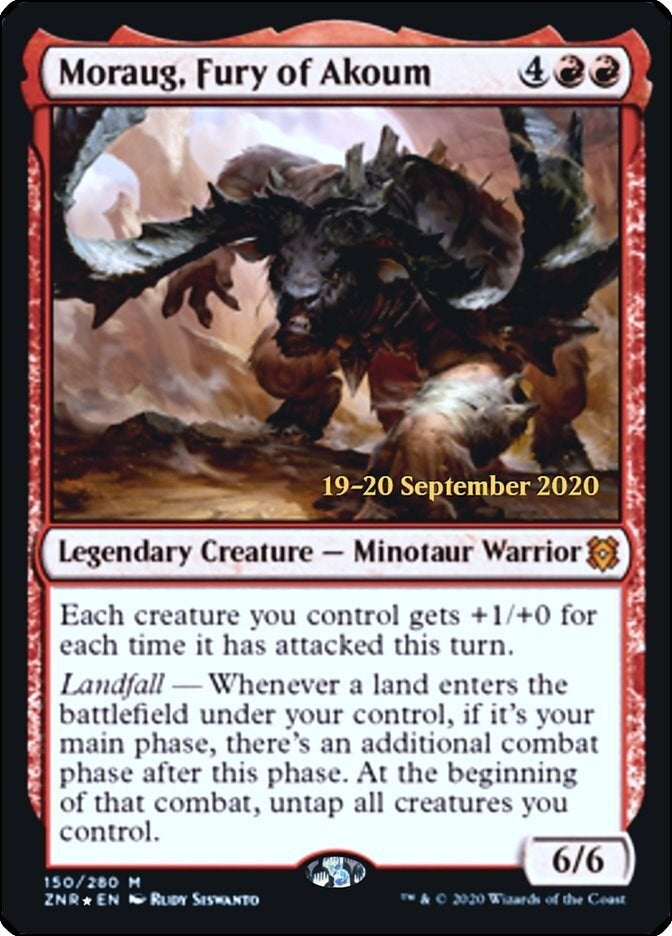 Image for Moraug, Fury of Akoum (150) [Prerelease Cards] - Magic: The Gathering
