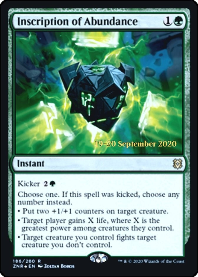 Image for Inscription of Abundance (186) [Prerelease Cards] - Magic: The Gathering