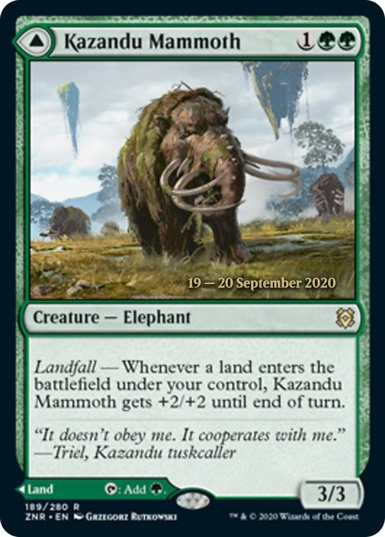Image for Kazandu Mammoth (189) [Prerelease Cards] - Magic: The Gathering