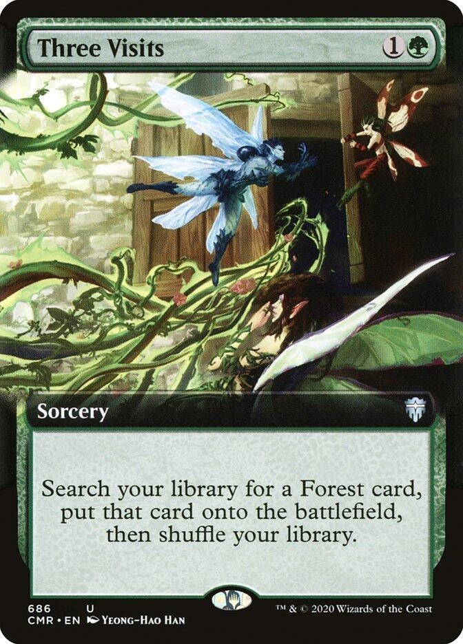 Image for Three Visits (Extended Art) (686) [Commander Legends] - Magic: The Gathering