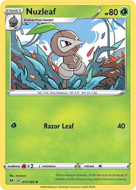 Image for Nuzleaf (011/185) [SWSH04: Vivid Voltage] - Pokemon