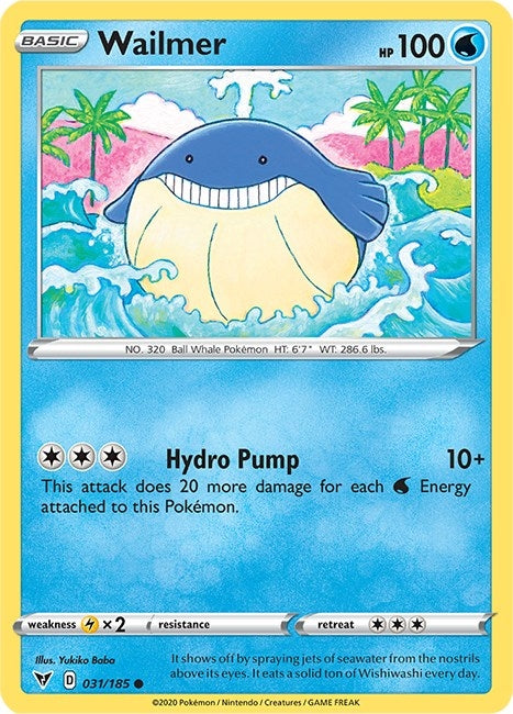 Image for Wailmer (031/185) [SWSH04: Vivid Voltage] - Pokemon