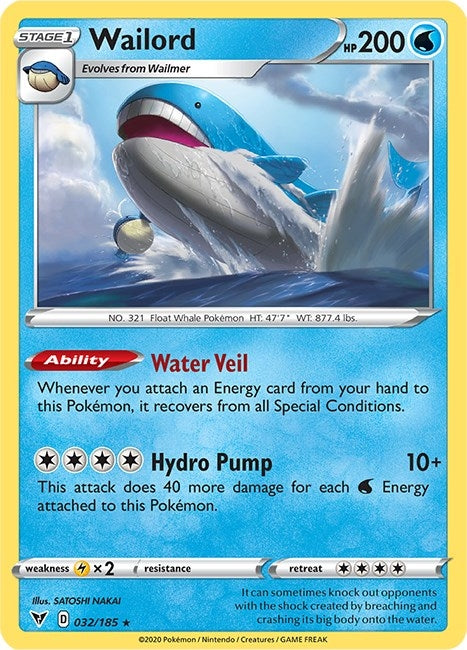 Image for Wailord (032/185) [SWSH04: Vivid Voltage] - Pokemon