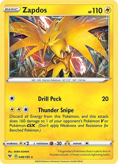 Image for Zapdos (048/185) [SWSH04: Vivid Voltage] - Pokemon
