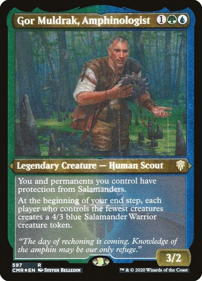 Image for Gor Muldrak, Amphinologist (Foil Etched) (597) [Commander Legends] - Magic: The Gathering