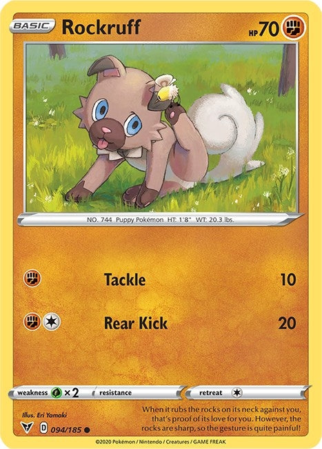 Image for Rockruff (094/185) [SWSH04: Vivid Voltage] - Pokemon