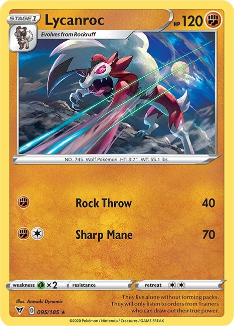 Image for Lycanroc (095/185) [SWSH04: Vivid Voltage] - Pokemon
