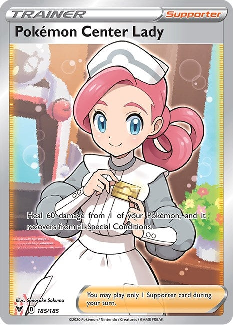 Image for Pokemon Center Lady (Full Art) (185/185) [SWSH04: Vivid Voltage] - Pokemon