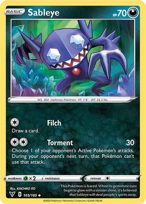 Image for Sableye (105/185) [SWSH04: Vivid Voltage] - Pokemon