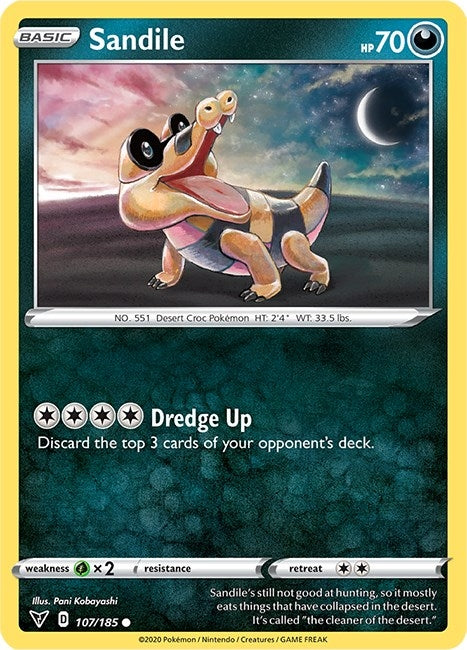 Image for Sandile (107/185) [SWSH04: Vivid Voltage] - Pokemon
