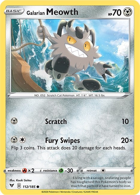 Image for Galarian Meowth (112/185) [SWSH04: Vivid Voltage] - Pokemon
