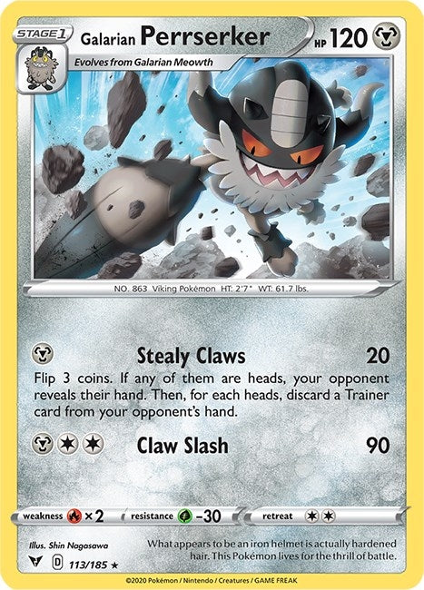 Image for Galarian Perrserker (113/185) [SWSH04: Vivid Voltage] - Pokemon
