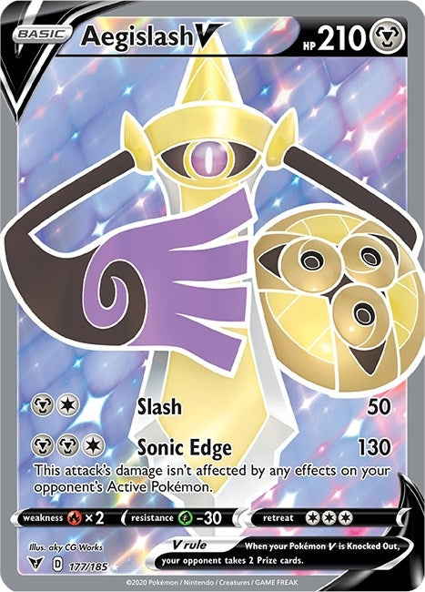 Image for Aegislash V (Full Art) (177/185) [SWSH04: Vivid Voltage] - Pokemon