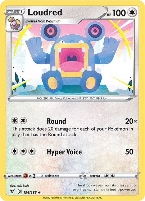 Image for Loudred (136/185) [SWSH04: Vivid Voltage] - Pokemon