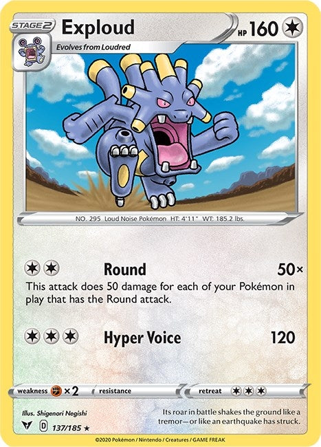 Image for Exploud (137/185) [SWSH04: Vivid Voltage] - Pokemon