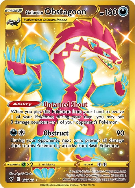 Image for Galarian Obstagoon (Secret) (198/185) [SWSH04: Vivid Voltage] - Pokemon