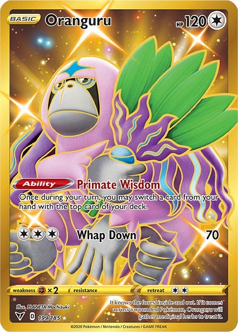 Image for Oranguru (Secret) (199/185) [SWSH04: Vivid Voltage] - Pokemon