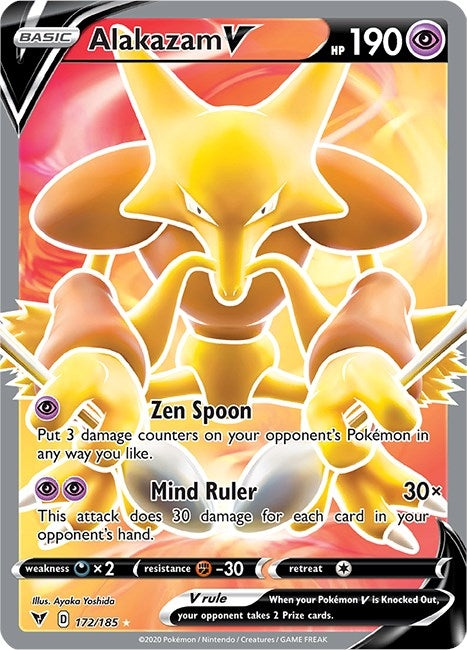 Image for Alakazam V (Full Art) (172/185) [SWSH04: Vivid Voltage] - Pokemon