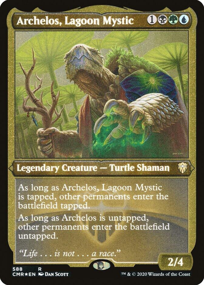 Image for Archelos, Lagoon Mystic (Foil Etched) (588) [Commander Legends] - Magic: The Gathering