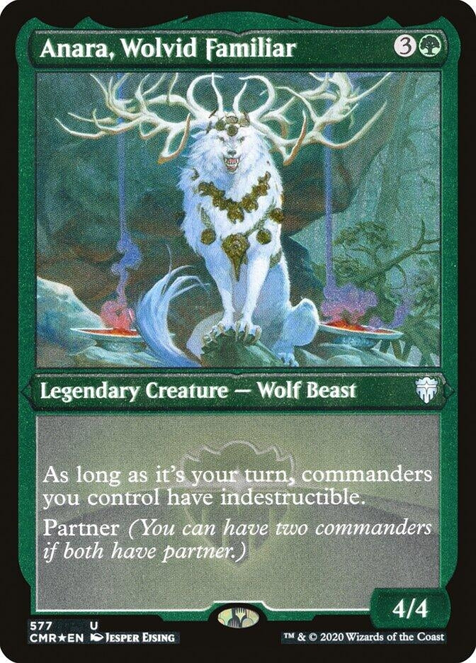 Image for Anara, Wolvid Familiar (Foil Etched) (577) [Commander Legends] - Magic: The Gathering