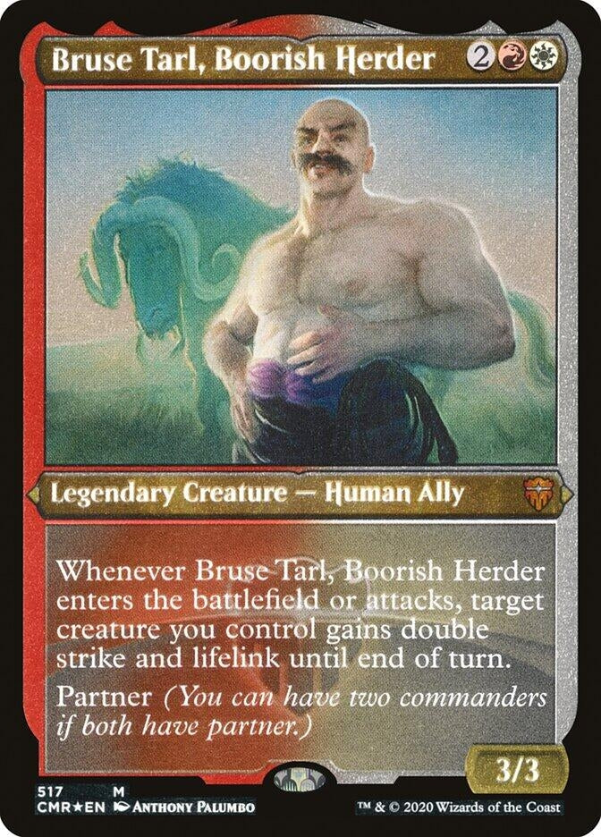 Image for Bruse Tarl, Boorish Herder (Foil Etched) (517) [Commander Legends] - Magic: The Gathering