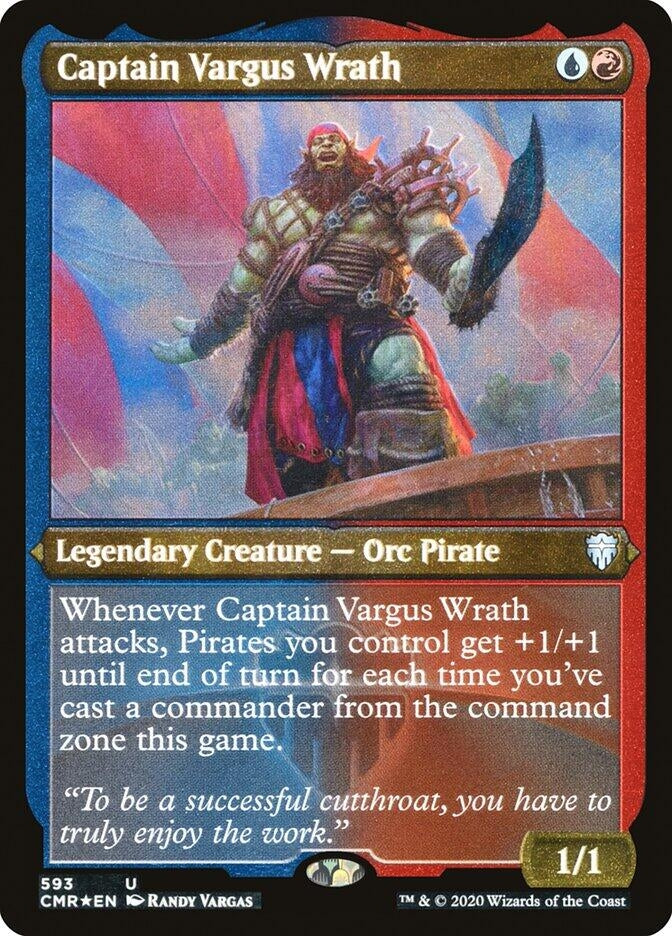 Image for Captain Vargus Wrath (Foil Etched) (593) [Commander Legends] - Magic: The Gathering