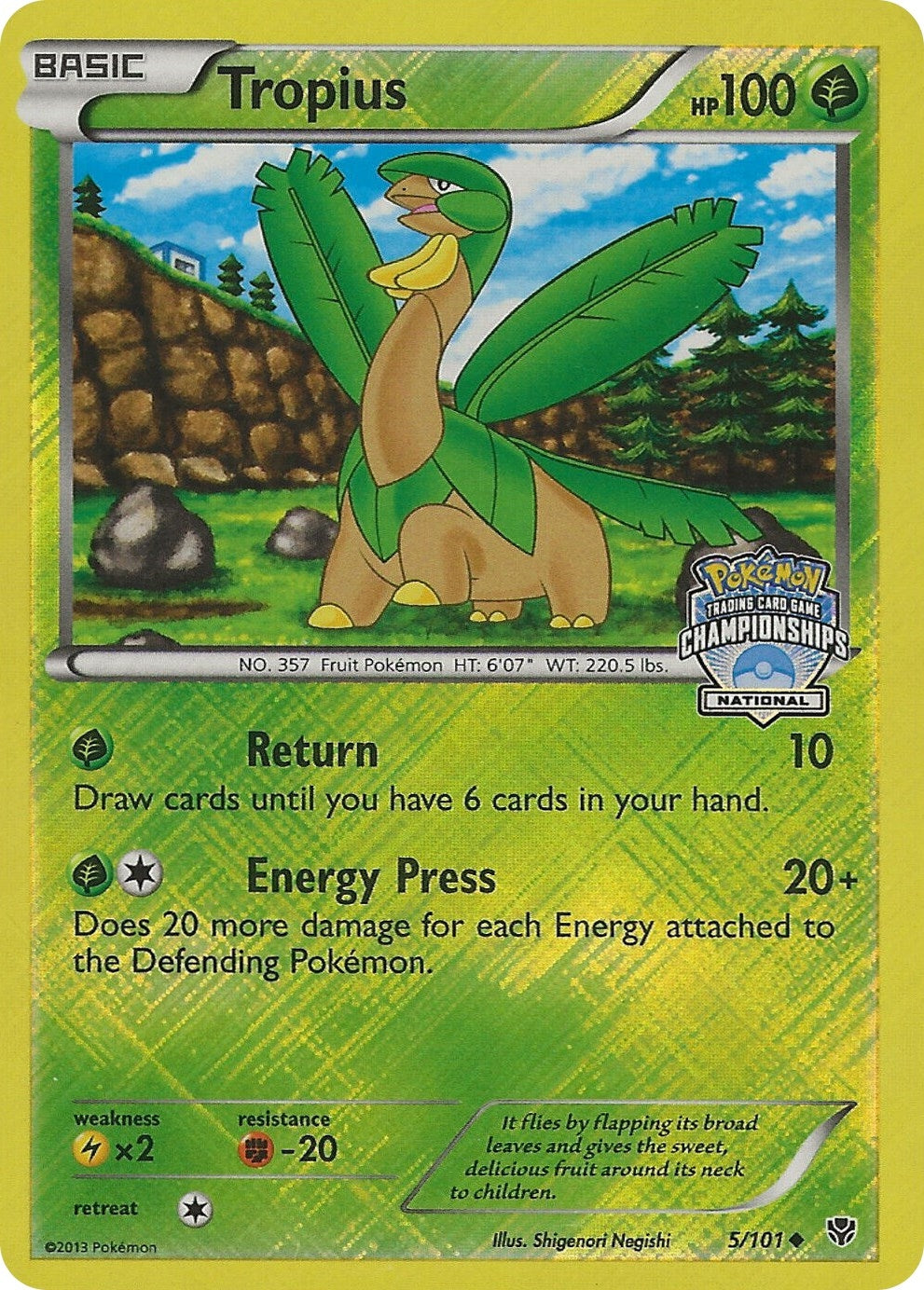 Tropius - 5/101 (National Championships) (005/101) [League & Championship Cards]