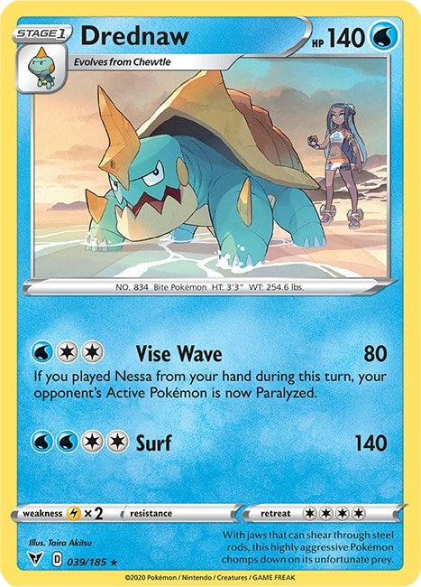 Image for Drednaw - 39/185 (Cracked Ice Holo) (039/185) [Deck Exclusives] - Pokemon
