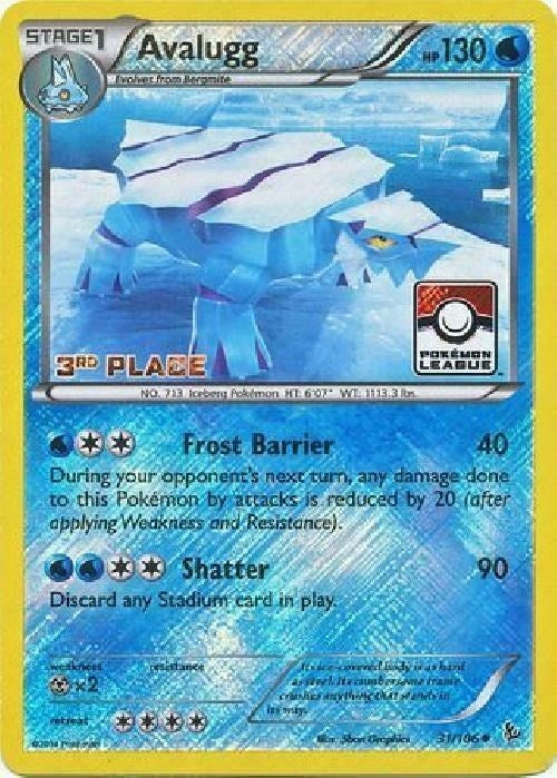 Image for Avalugg - 31/106 (Pokemon League) [3rd Place] (031/106) [League & Championship Cards] - Pokemon