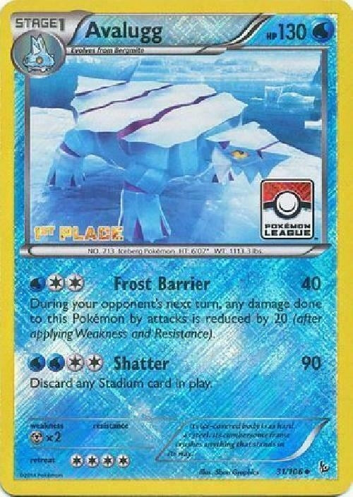 Image for Avalugg - 31/106 (Pokemon League) [1st Place] (031/106) [League & Championship Cards] - Pokemon