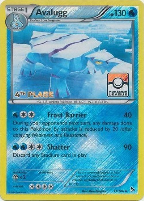 Image for Avalugg - 31/106 (Pokemon League) [4th Place] (031/106) [League & Championship Cards] - Pokemon