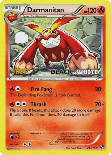 Image for Darmanitan - 25/114 (Prerelease) [Staff] (25/114) [Black and White Promos] - Pokemon