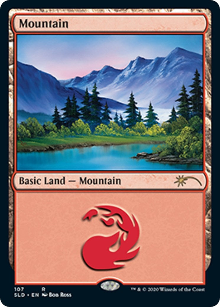 Image for Mountain (107) (Bob Ross) (107) [Secret Lair Drop Series] - Magic: The Gathering