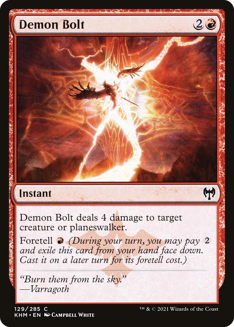 Image for Demon Bolt (129) [Kaldheim] - Magic: The Gathering
