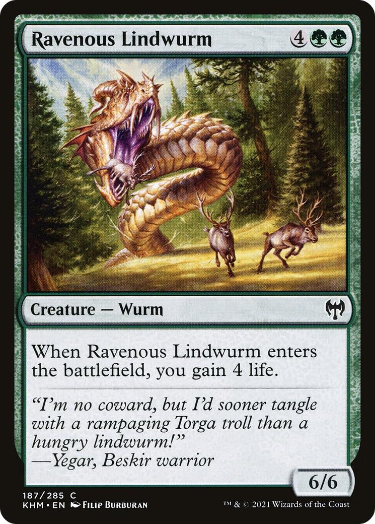 Image for Ravenous Lindwurm (187) [Kaldheim] - Magic: The Gathering