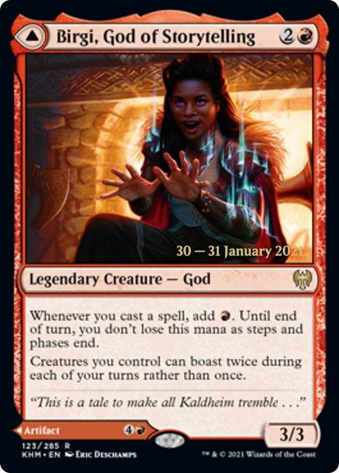 Image for Birgi, God of Storytelling (123) [Prerelease Cards] - Magic: The Gathering