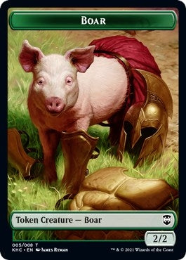 Image for Boar // Spirit Double-Sided Token (5 // 4) [Kaldheim] - Magic: The Gathering