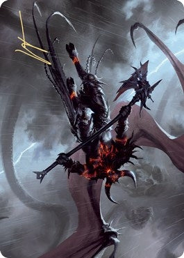 Image for Burning-Rune Demon Art Card (Gold-Stamped Signature) (20) [Kaldheim] - Magic: The Gathering