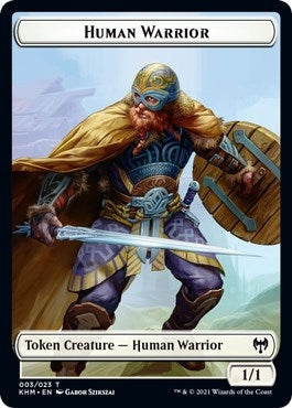 Image for Human Warrior // Shapeshifter Double-Sided Token (3 // 8) [Kaldheim] - Magic: The Gathering