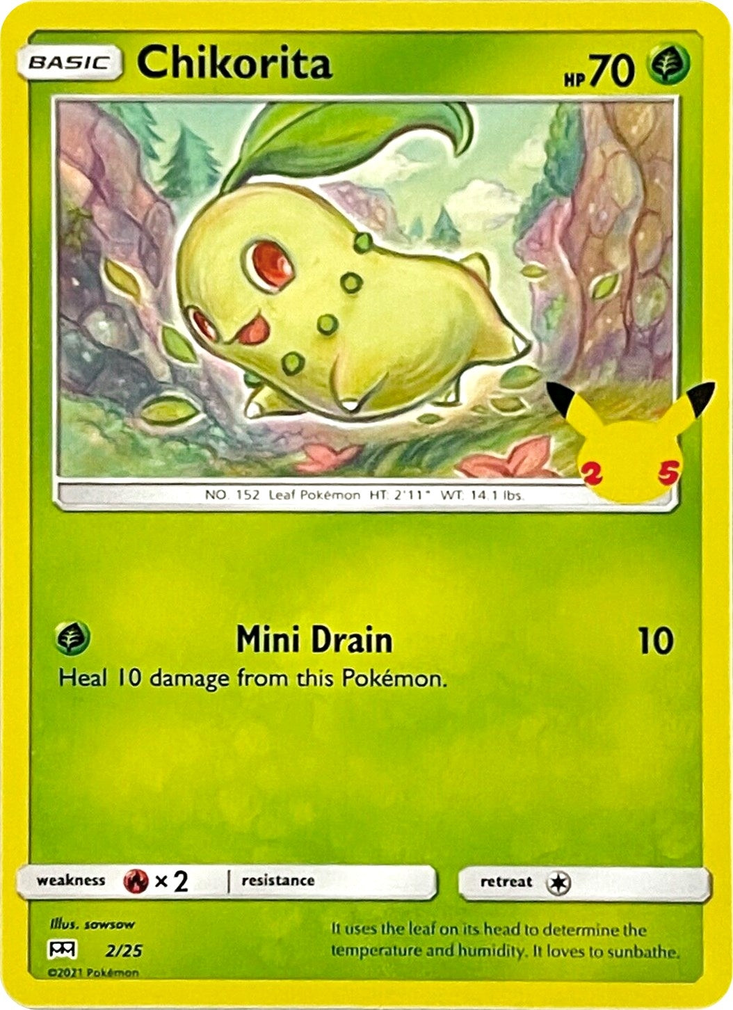 Image for Chikorita (002/025) [McDonald's 25th Anniversary Promos] - Pokemon